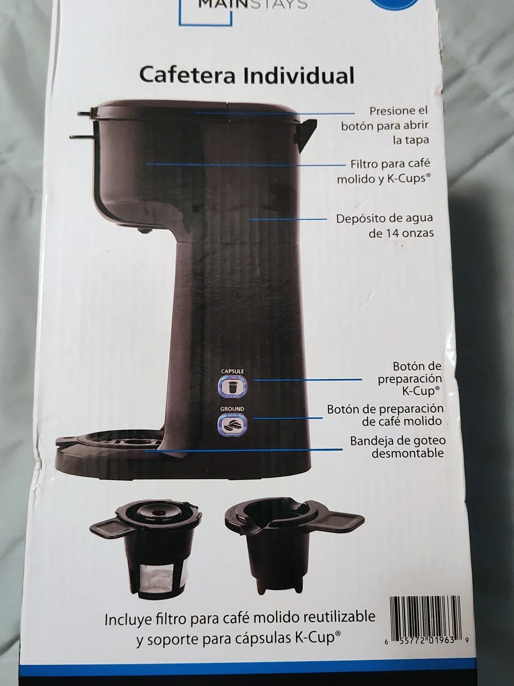 Mainstays Black Single Serve Coffee Maker Single Serve K-Cup Compatible NEW
